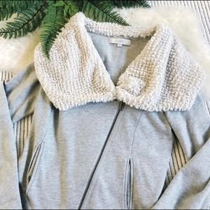 LOFT Sherpa Collar Moto Zip Jacket M